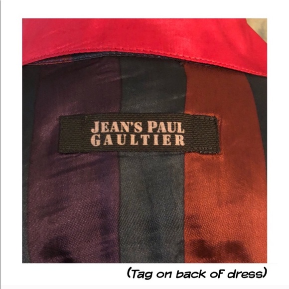 Vintage Y2K Jean Paul Gaultier Italy Striped Button Down Dress, Jewel Tones, S - Picture 9 of 9
